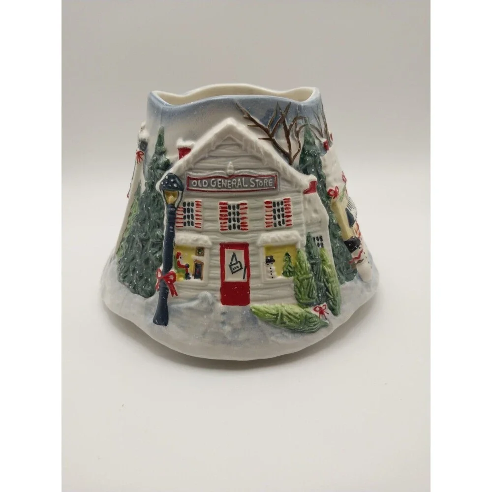 Yankee Candle HOLIDAY SNOW CHRISTMAS VILLAGE Large Jar Topper